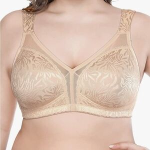 Deyllo Full Coverage Wirefree Non Padded Comfort Minimizer Bra in Nude 46C